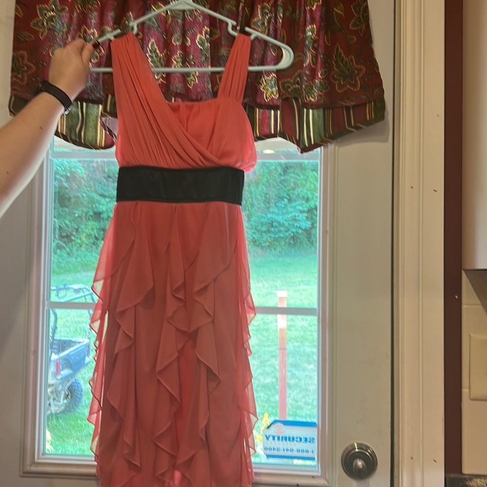 Pink and black dress